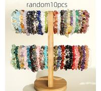 TEMU 10 pulseras elásticas de cuentas de piedra natural | Cuarzo , , jasper, , cuarzo, - Estilo boho y tribal, adecuadas para uso diario y como regalo