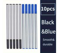 TEMU 10 recambios de bolígrafo rollerball, punta 0.5 mm, color -azul, escritura , tamaño estándar metálico, ideal para oficina, estudio y regalos