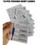 TEMU 10 Tarjetas Guía de Nudos de Pesca Impermeables de PVC, 20 Diagramas de Nudos, Impresión a Color Cara, Ideales para Pesca en con Señuelos