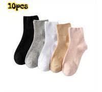 TEMU 10 unidades/5 de calcetines sin cinturilla, ideales para mayores, calcetines cómodos y sin límites para mujeres embarazadas, sueltos y cómodos en verano, transpirables y desodorantes, sin marcas