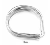 TEMU 10-Unidades de Aros de Pelo de Acero Estilo Básico, Cintas de Cabeza de Metal Adhesivas para Decoraciones de Piedras de de Muñeca y Perlas DIY, Sin Requerimiento de Energía