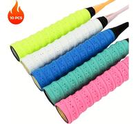 TEMU 10 unidades de empuñaduras antideslizantes y absorbentes de para raquetas de PU, sobregrips mezclados para tenis, bádminton, squash, juego de cintas de agarre multiusos.