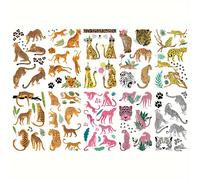 TEMU 10 unidades de pegatinas de tatuajes temporales con 66 de leopardo de dibujos animados, patrones de series, pegatinas de tatuajes falsos divertido e impermeables
