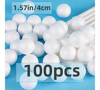TEMU 100 bolas de espuma blanca para manualidades de 4 cm/1.57 pulgadas hechas de poliestireno, ideales para proyectos, decoraciones de árboles de Navidad, material escolar y materiales de modelado