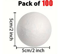 TEMU 100 Bolas de Espuma Blancas - Bolas de Poliestireno de 2 Pulgadas para Manualidades, Decoración del Hogar, Día de San Valentín, Navidad, Halloween, Organizadores de , al DIY