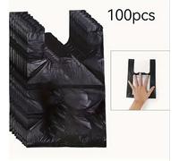 TEMU 100 Bolsas de Almacenamiento para Toallas Sanitarias con Asa, Bolsa Opaca Negra para Tampones y Compresas Femeninas, Práctica para Uso Doméstico y Exterior