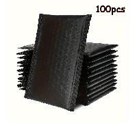 TEMU 100 bolsas de negras 4x7 pulgadas - Bolsa exprés, sobre protector autoadhesivo relleno de polímero, ideal para joyería, cosméticos y productos electrónicos
