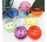 TEMU 100 botones de gasa acrílica de 13 mm para camisas, adornos para blusas, botones transparentes multicolores de 2 ojos, adiciones de costura