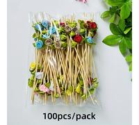 TEMU 100 brochetas desechables estilo rosa colorido | Brochetas de 12cm/4.72in para pastel, postre, ensalada, sándwich - Ideal para hoteles, restaurantes, fiestas