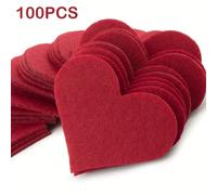 TEMU 100 Corazones de Felt Cortados por Láser, Decoración de Felt de 2Mm