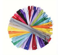 TEMU 100 cremalleras de bobina de nailon multicolores de 6 a 24 pulgadas, juego de cremalleras de extremo cerrado para sastrería, costura y manualidades - Tamaños y colores surtidos