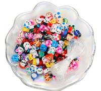 TEMU 100 Cuentas Espaciadoras de Arcilla con Diseño de Animales Adorables para Hacer Joyas para Mujer, un Elástico para Pulseras, Collares y Aretes (Surtido de Animales ) Cuentas y Surtidos de Cuentas