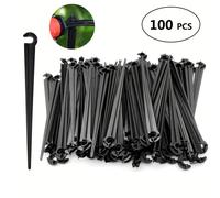 TEMU 100 Estacas de Riego por Goteo de Plástico con Clips en C, Compatibles para Manguera de 4/7mm, de Riego para Invernadero y Macetas