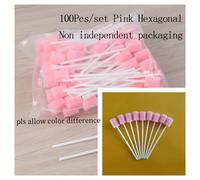 TEMU 100 hisopos de esponja desechables para el cuidado bucal, para limpiar los dientes, completos con palitos.