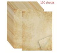 TEMU 100 Hojas de Papel de Encabezado en Letra A4 Vintage (/) - Papel de Impresión Soluble de Cara para Trabajo, Estudio, Diarios y Manualidades - Estilo Retro para Uso Profesional y Personal