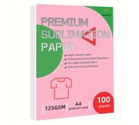 TEMU 100 Hojas de Papel para Sublimación A4 125GSM - Papel Premium de Calidad y Resistente a Arañazos para Tazas, Camisetas y Ligeras con de 120-240°C, Impresión