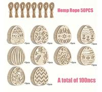 TEMU 100 Huevos de Pascua de Madera | Huevos de Manualidades en con para , Decoraciones Clásicas de Pascua y Decoraciones Colgantes, Fabricados, Forma