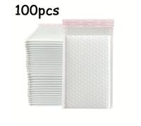 TEMU 100 Paquetes de Bolsas de Blancas 4x7 Pulgadas - Fundas Autoadhesivas de Polietileno, Ideales para Joyería, Cosméticos y Electrónicos