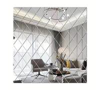 TEMU 100 piezas de 39,37" espejo de pared acrílico de diamante, pegatinas de pared autoadhesivas 3D, pegatinas de pared geométricas para decoración de paredes , pegatina decorativa de espejo.