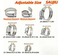 TEMU 100 Piezas de Abrazaderas de Acero Inoxidable 10-38mm｜Transmisión por Ajustable ｜Universal para Líneas de Combustible Automotrices, Fontanería y Tuberías Industriales