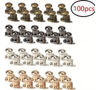 TEMU 100 piezas de botones de remache, botones con cabeza redonda, tornillos de botón con de impacto , accesorios de hardware para cajas de cuero y bolsos.