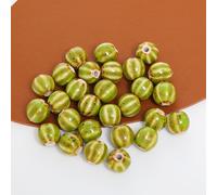 TEMU 100 piezas de Cuentas de Calabaza Esmaltadas de Cerámica de 12mm para Hacer Joyería DIY - Suministros de Artesanía