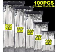 TEMU 100 piezas de de acero inoxidable, 10.16/15.24/20.32//30.48 cm - Autoblocantes, resistentes a la corrosión y al , de metal duraderas, acero inoxidable, , paquete combinado