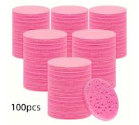 TEMU 100 Piezas de Esponjas Faciales Reutilizables de Flor con Contenedor para Almacenamiento, Exfoliación y Desmaquillado Recomendadas por - Esponja Cosmética Natural