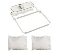 TEMU 100 Piezas de Filtro para Lavabo con 50 Mallas Plegables, Soporte para Basurero y Estante de Drenaje, Accesorio para Cocina