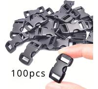 TEMU 100 piezas de Hebillas de Rápida de Plástico para Pulseras de Paracord y Collares de Perro DIY - Clips Curvados de 3/8 Pulgadas, Duraderos y Ligeros para Proyectos Artesanales