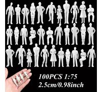 TEMU 100 piezas de mini figuras sin pintar para proyectos arquitectónicos, con figuras de pie y sentadas, ideales para en miniatura a una de 1:50