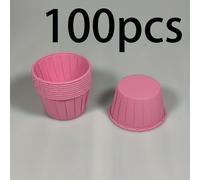 TEMU 100 Piezas de Moldes para Cupcakes con Rosa, Papel para Hornear Resistente al para Pasteles, Muffins, Horno y Moldes para Cupcakes con Bordes Recubiertos