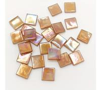 TEMU 100 Piezas de Mosaico de Vidrio Marrón Colorido, Cuadradas de Jade Helado de Caliente 15 * 15 mm, Material a para DIY, , Posavasos, Regalo para Fiestas