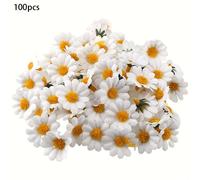 TEMU 100 piezas de pequeñas flores de tela de margarita para decoración de y verano, flores de , adornos y suministros para hacer joyas