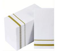 TEMU 100 piezas de Servilletas de Papel con de Lino Dorado y Plateado, Un Solo Uso, Servilleta de Cena de 1 Capa, Adecuadas para Fiestas, Navidad, Halloween, Decoración de Banquete - 12 x 17 pulgadas