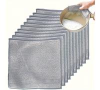 TEMU 100 Piezas de Tela Metálica Plateada para Reemplazo, Estropajo Mágico para Ollas, Paño Limpiador de Alambre, Trapo de Acero Inoxidable para Utensilios de Cocina