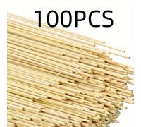 TEMU 100 piezas de varillas de bambú finas de 30 cm x 2 mm ( x 0.08 pulgadas) para materiales de construcción de modelos, productos de madera robustos con gran flexibilidad