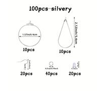 TEMU 100 piezas Kit de Fabricación de Aretes TULIKEMG con Aros de y Redondos, Ganchos, Anillas y Cierres - Suministros Completos para Manualidades de Joyería DIY, Aretes, Abalorios y de Aretes