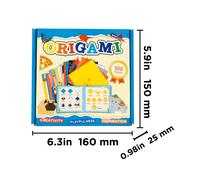 TEMU 100 Piezas Kit de Origami para Niños - Manual de Instrucciones y Diseños , Juego Interactivo para el Desarrollo y Entrenamiento de Concentración, Regalo Ideal para Niños