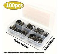 TEMU 100 piezas por de kits de juntas para cárter de aceite, que incluyen pernos de aceite, tapones de goma y arandelas de reemplazables para tamaños M6, M8, M10, M12, M14 y M16