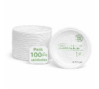 TEMU 100 Platos Reutilizables 17 cm - Pack | Platos Plástico Reutilizables | Platos Plastico Duro | Ideales para Fiestas, Catering y