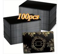 TEMU 100 unidades de tarjetas de presentación multifuncionales | Adecuadas para grabado CNC y grabado láser, 0.21mm de grosor, aleación de aluminio negro