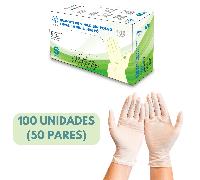 TEMU 100 unidades - Guantes de Vinilo Sin Polvo Blancos Translucidos - Para Uso Profesional en Clínicas. Laboratorios e