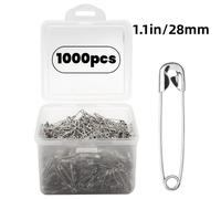 TEMU 1000/500/300pcs - Alfileres de Seguridad, Paquete de Gran Capacidad de Clips Decorativos para Ropa, Kit de Accesorios de Costura con Portátil para Uso en Casa y Oficina