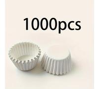 TEMU 1000 mini moldes para cupcakes, vasitos de papel y soportes para pasteles blancos/café para hornear, y celebraciones