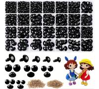 TEMU 1000 pcs Ojos y de Seguridad de Plástico para Muñecas DIY, Amigurumi y Animales de Peluche - Tamaños Asortidos, Arandelas y Ojos de Crochet para Accesorios de Manualidades