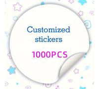 TEMU 1000 pegatinas redondas personalizadas de papel, uso único, ideales para , , diversas formas y tamaños, con fondos y textos