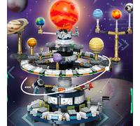 TEMU 1000+ Piezas Mini Bloques de Construcción del Solar, Exhibición de Planetas con Engranajes Manuales, Juguete Educativo, Regalo de , Regalo de Navidad