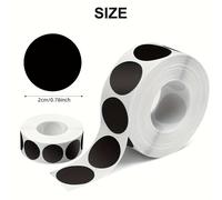 TEMU 1000 Unidades De Pegatinas Redondas Negras Para Rascar De 2 Cm * 2 Cm / 0,78 Pulgadas, Pegatinas De Boda Para Tarjetas Postales, Pegatinas Autoadhesivas Para Rascar, Juego De Tarjetas Para Rascar