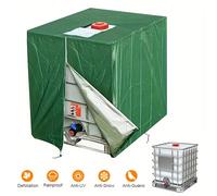 TEMU 1000L Cubierta para IBC - de de Agua Exterior, 120cm x 100cm x 116cm con Cierre de Cremallera y Correas Elásticas para Protección de IBC